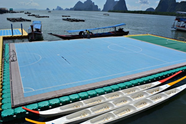 Floating footbal field