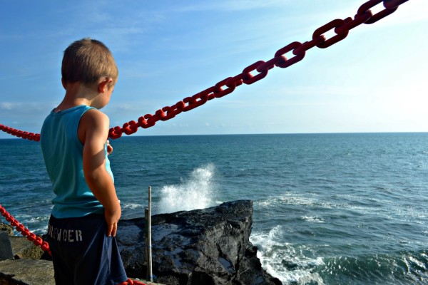 Waves watching at Tanah Lot