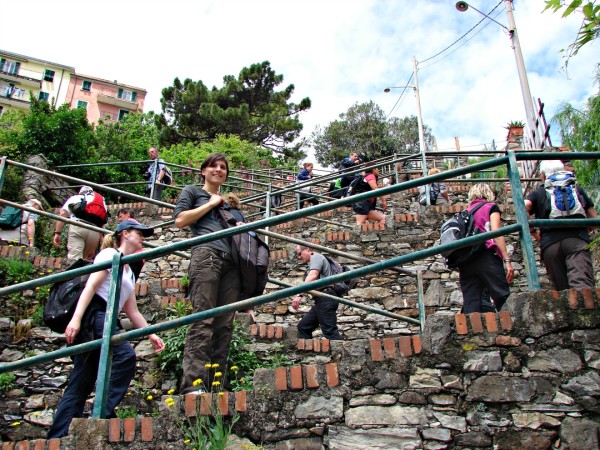 Corniglia climb (Svit was enjoying in daddy's backpack)