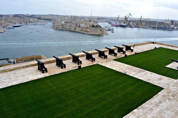 The terrace below is occupied by the Saluting Battery
