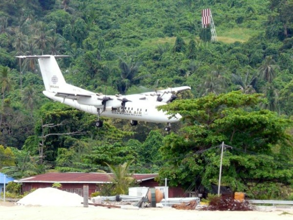 Plane landing at Tioman Island