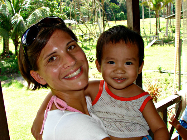 Happy faces at long house visit in Malaysia