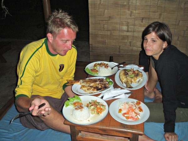 What looked as a great dinner in Gili Trawangan..