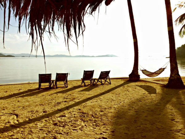 Lounging chairs at the beach