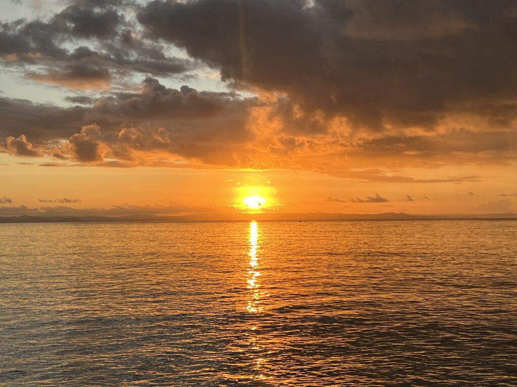 We were welcomed by the beautiful sunset over Madagascar's sea